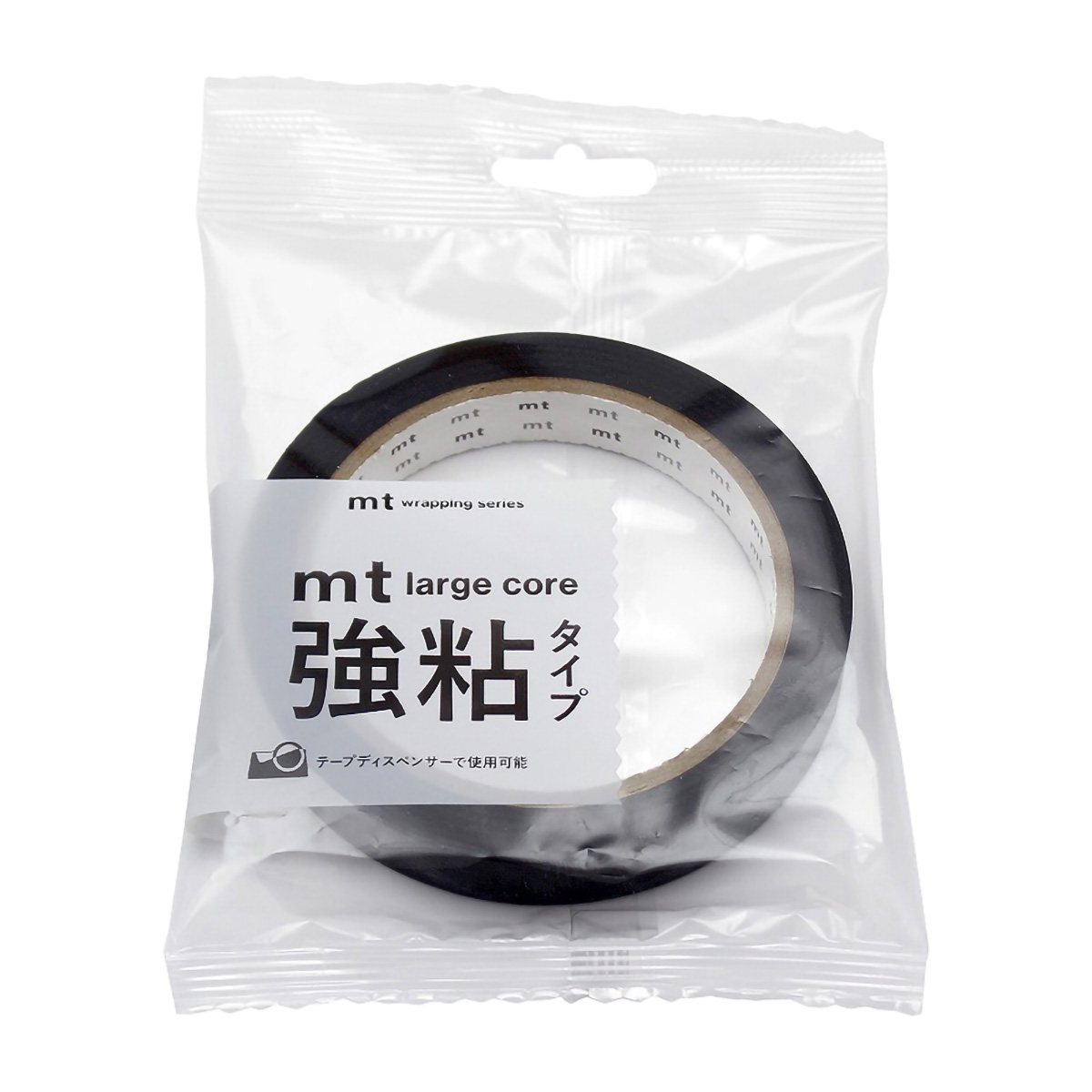 カモ井／マスキングテープ　ｍｔ　ｌａｒｇｅ　ｃｏｒｅ　和紙　ブラック　強粘着　ＭＴ０１Ｌ０６７