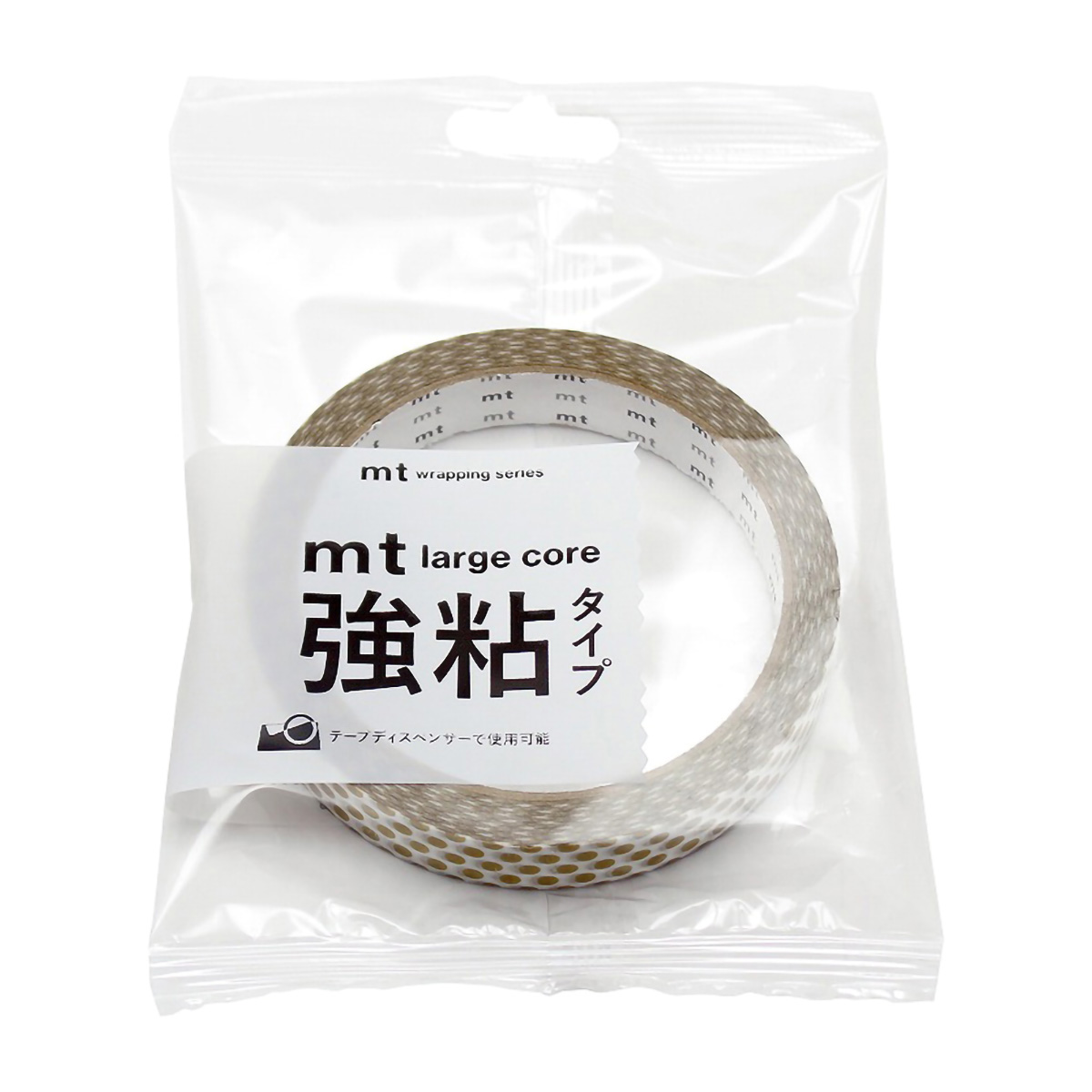 カモ井／マスキングテープ　ｍｔ　ｌａｒｇｅ　ｃｏｒｅ　　ドット・金　強粘着　ＭＴ０１Ｌ０７３
