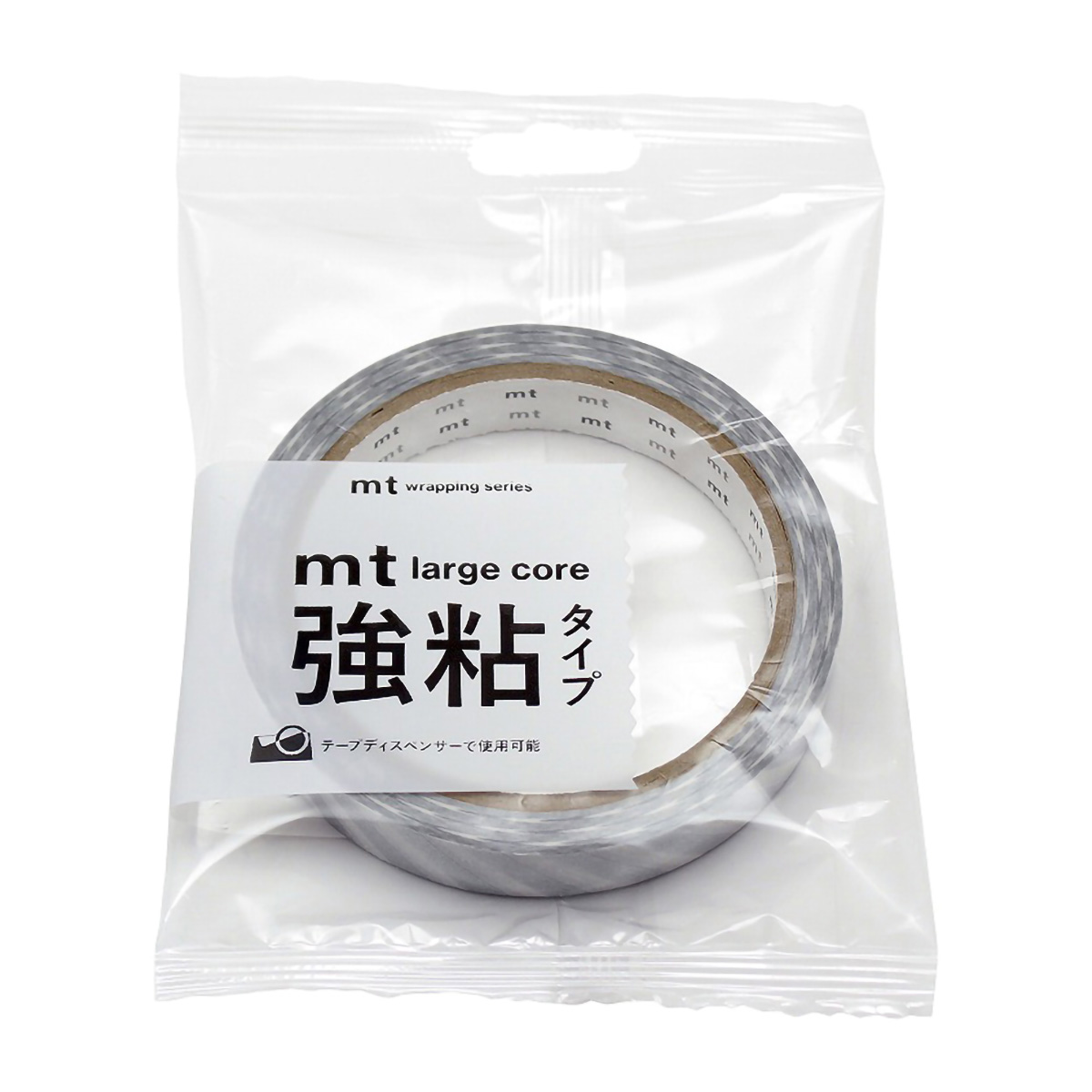 カモ井／マスキングテープ　ｍｔ　ｌａｒｇｅ　ｃｏｒｅ　ストライプ゜・銀　強粘着　ＭＴ０１Ｌ０７６