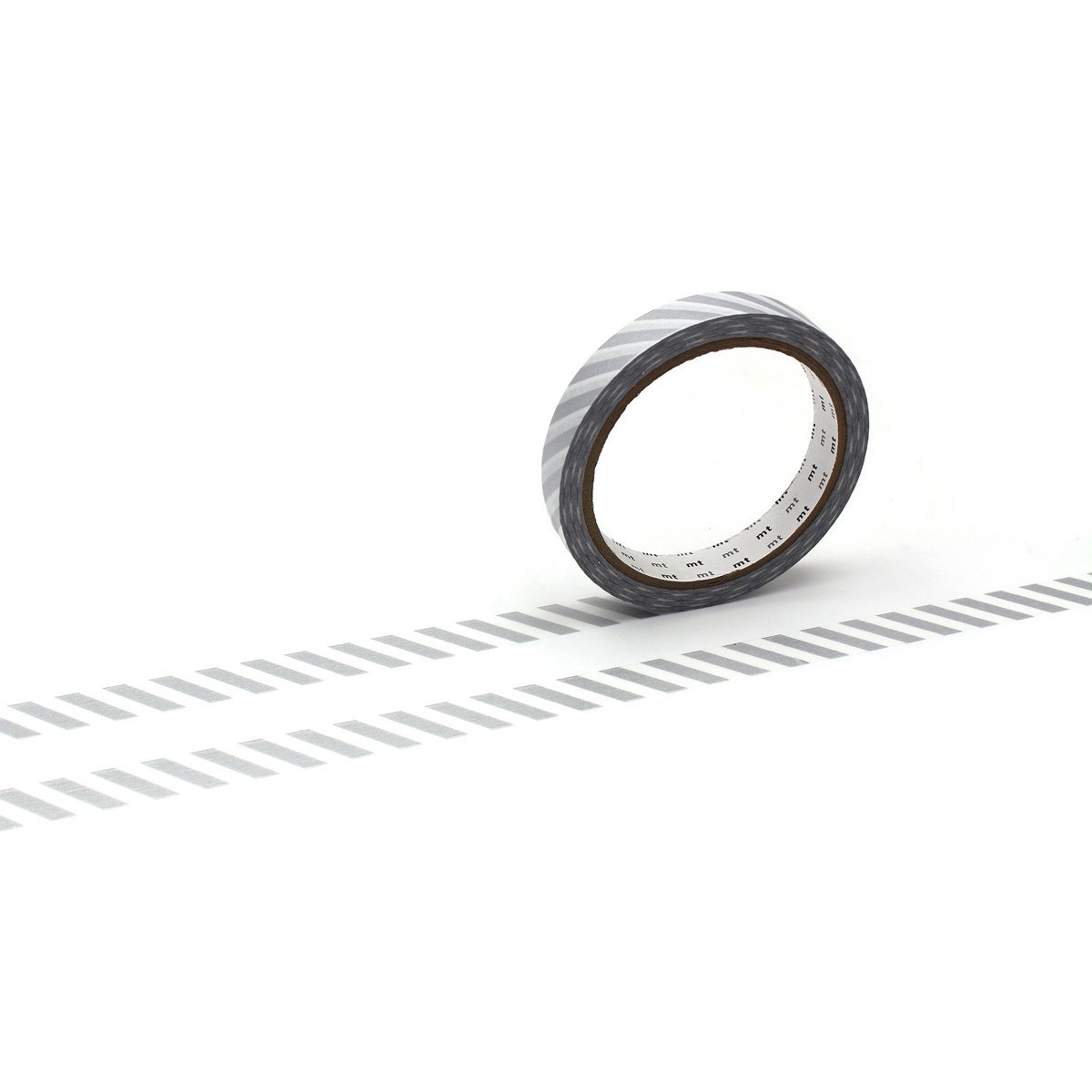 カモ井／マスキングテープ　ｍｔ　ｌａｒｇｅ　ｃｏｒｅ　ストライプ゜・銀　強粘着　ＭＴ０１Ｌ０７６