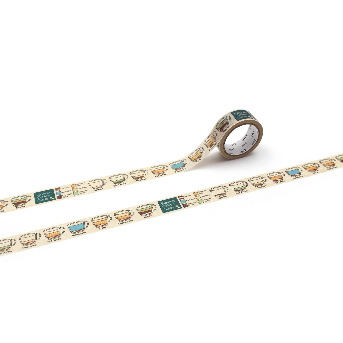 カモ井／マスキングテープ　ｍｔ　ｕｐｃｙｃｌｅ　エスプレッソコーヒーの手引き　ＭＴ０１ＵＰ０５