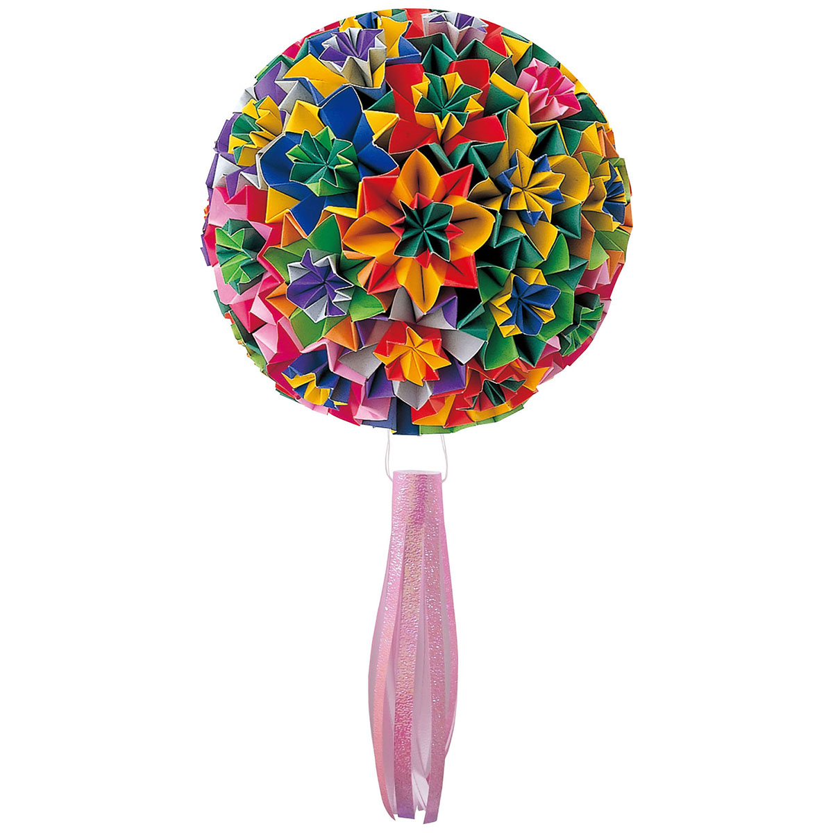 トーヨー　くす玉セット両面　てまり　両面色あり６２枚・オーロラおりがみ４枚　折り方説明付