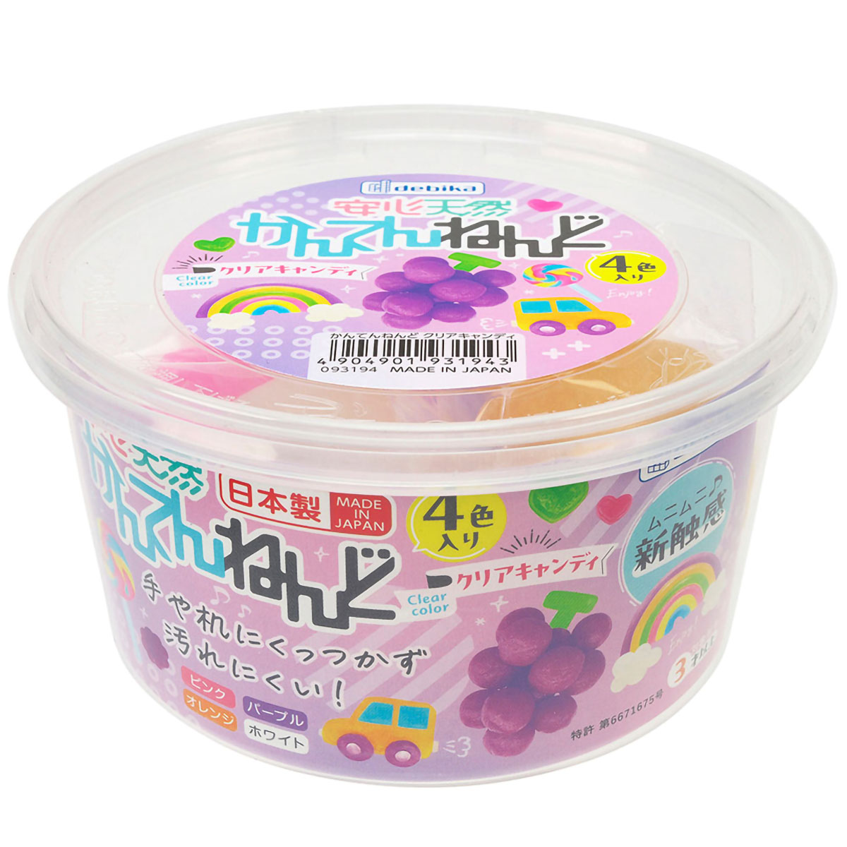 デビカ　かんてんねんど　クリアキャンディ　０９３１９４　４色入