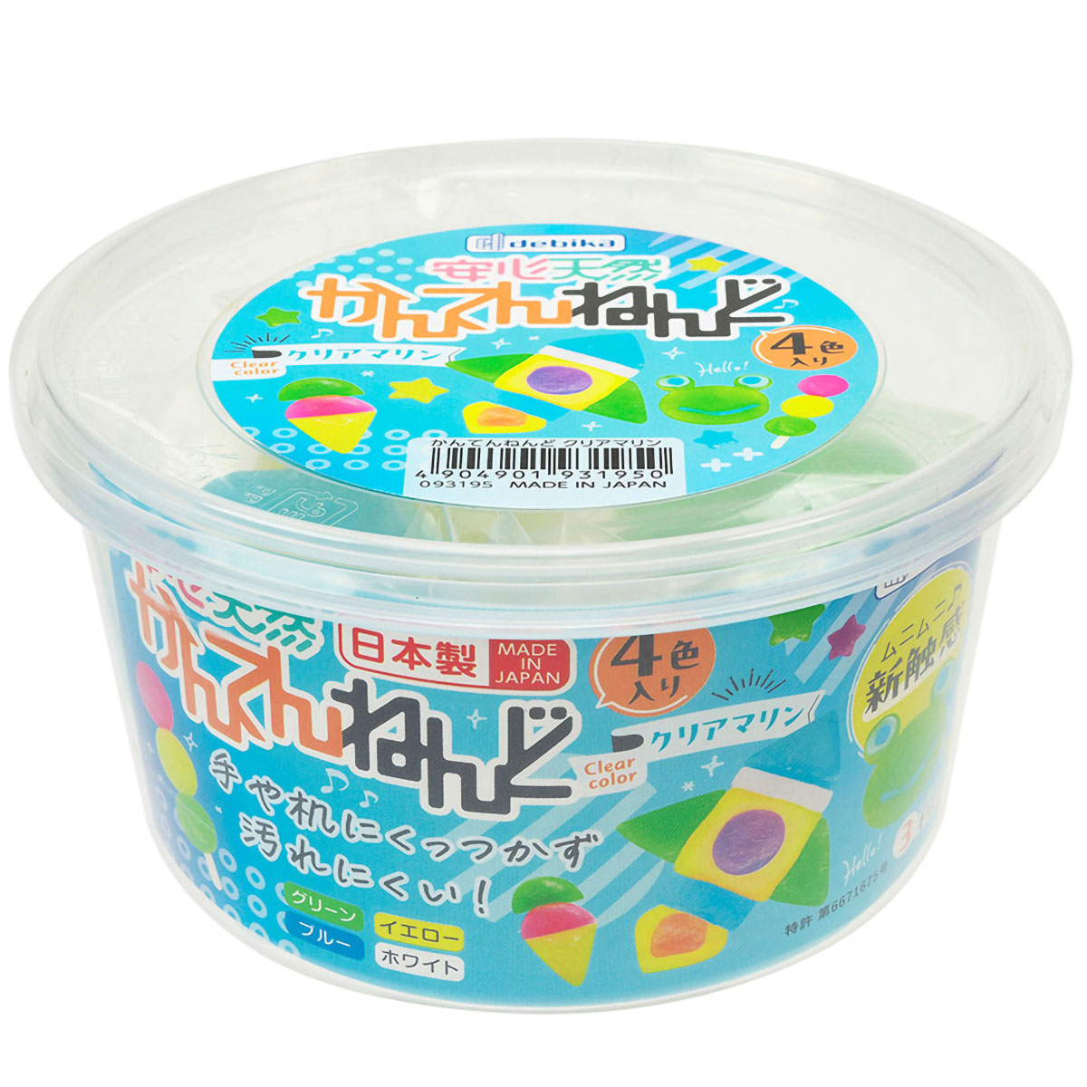 デビカ　かんてんねんど　クリアマリン　０９３１９５　４色入