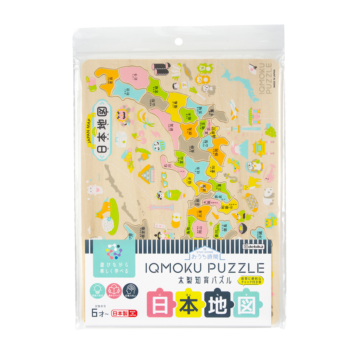 デビカ　木製知育パズル　日本地図　４９ピース　１１３０１２