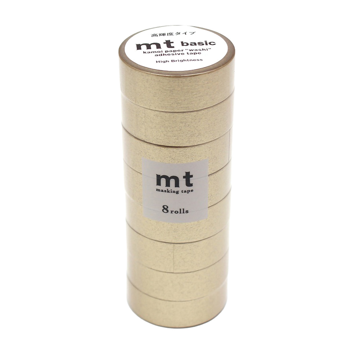 カモ井／マスキングテープ　ｍｔ　８Ｐ　高輝度シャンパンゴールド　ＭＴ０８Ｐ５３２