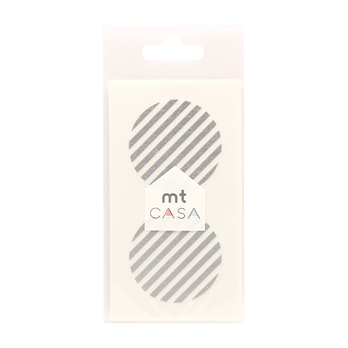 カモ井／マスキングテープ　ｍｔ　ｃａｓａ　ｓｅａｌ　ストライプ・銀　ＭＴＣＤＳ０１４