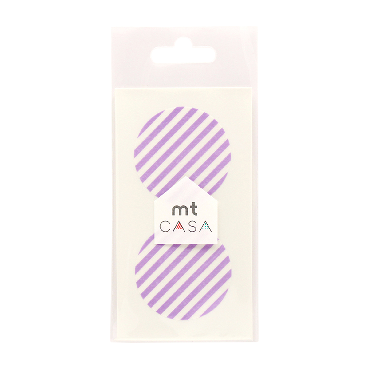 カモ井／マスキングテープ　ｍｔ　ｃａｓａ　ｓｅａｌ　ストライプ・ライラック　ＭＴＣＤＳ０２５
