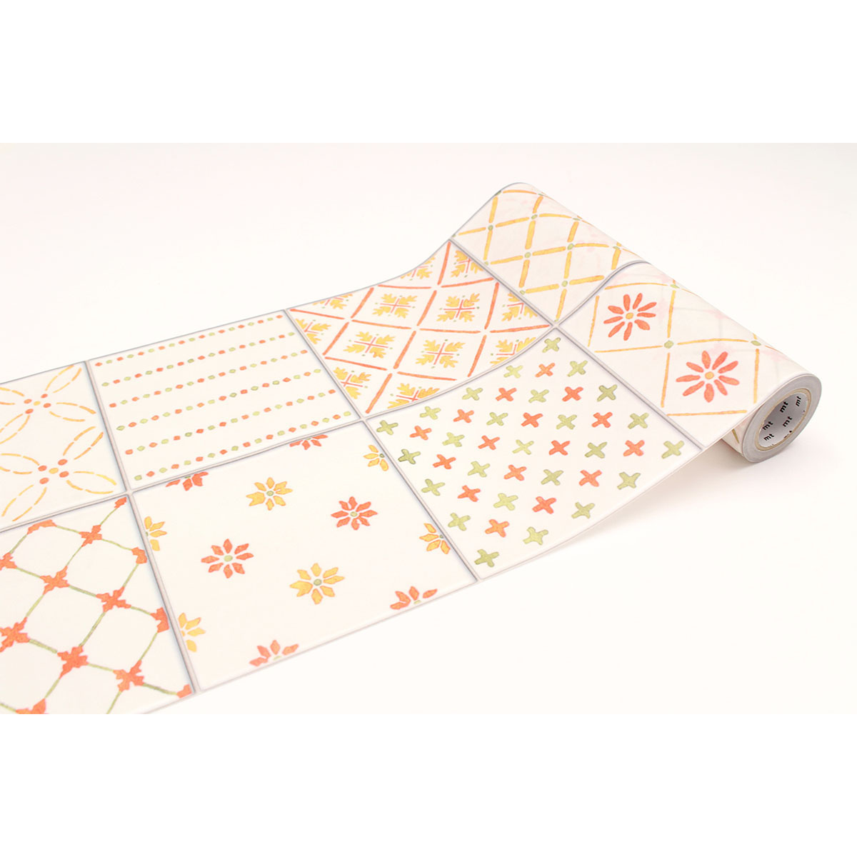 カモ井／マスキングテープ　ｍｔ　ｃａｓａ　ｆｌｅｅｃｅタイル・オレンジ　ＭＴＣＡＦ２３０８