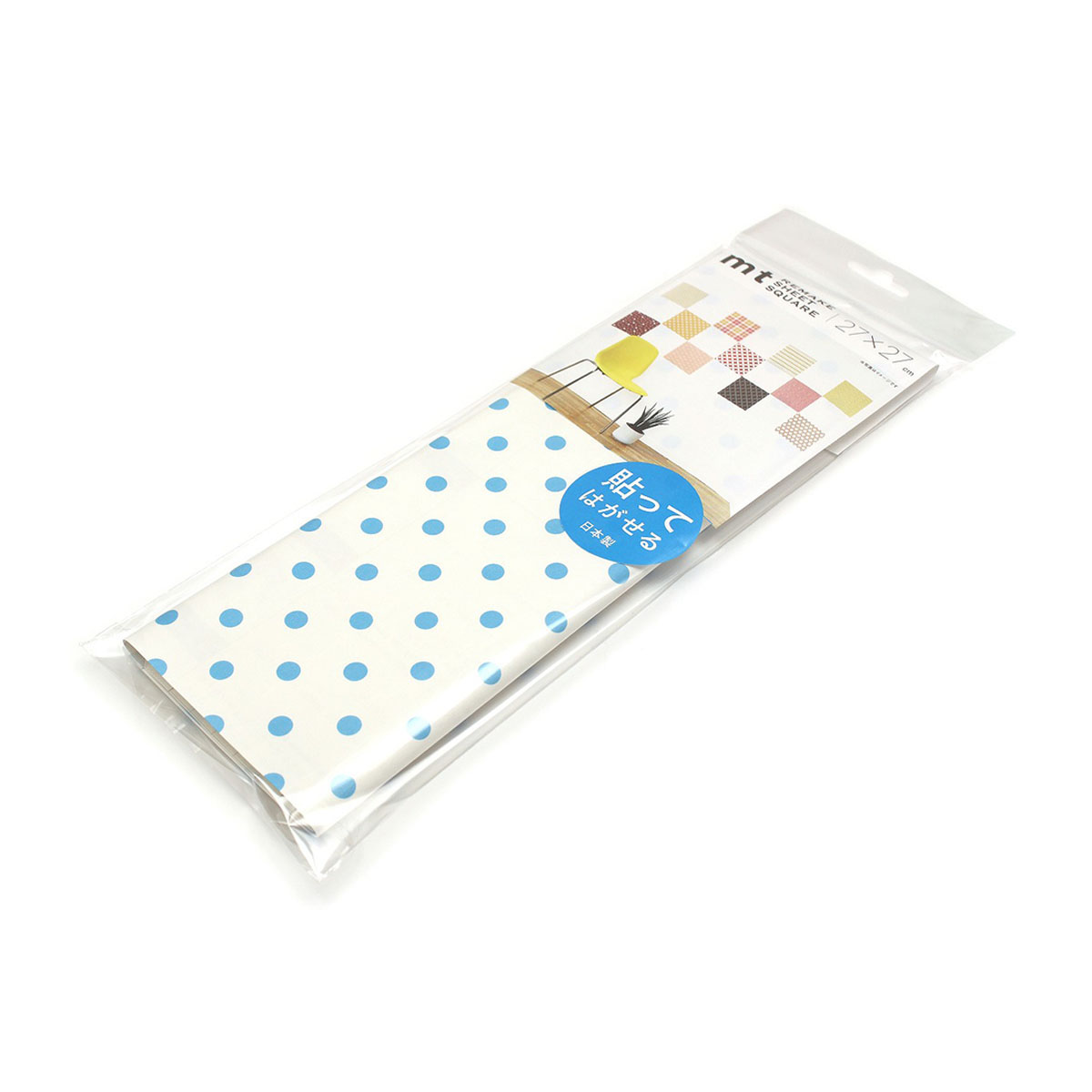 カモ井／マスキングテープ　ｍｔリメイクシートスクエア　ドット・ライトブルー　ＭＴＣＡＲＳ００２