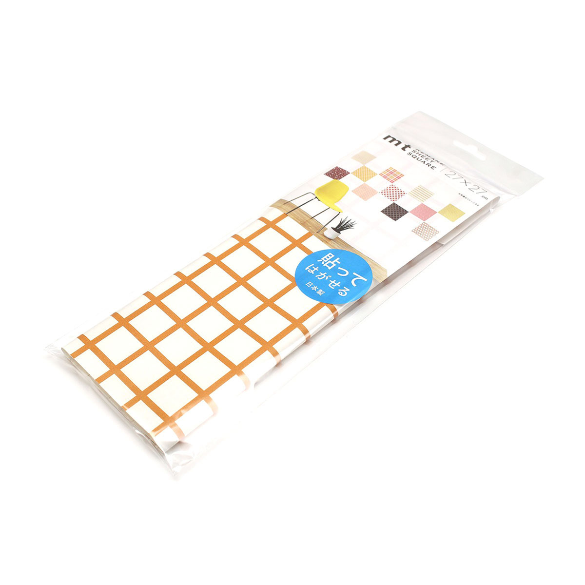 カモ井／マスキングテープ　ｍｔリメイクシートスクエア　方眼・オレンジ　ＭＴＣＡＲＳ００９