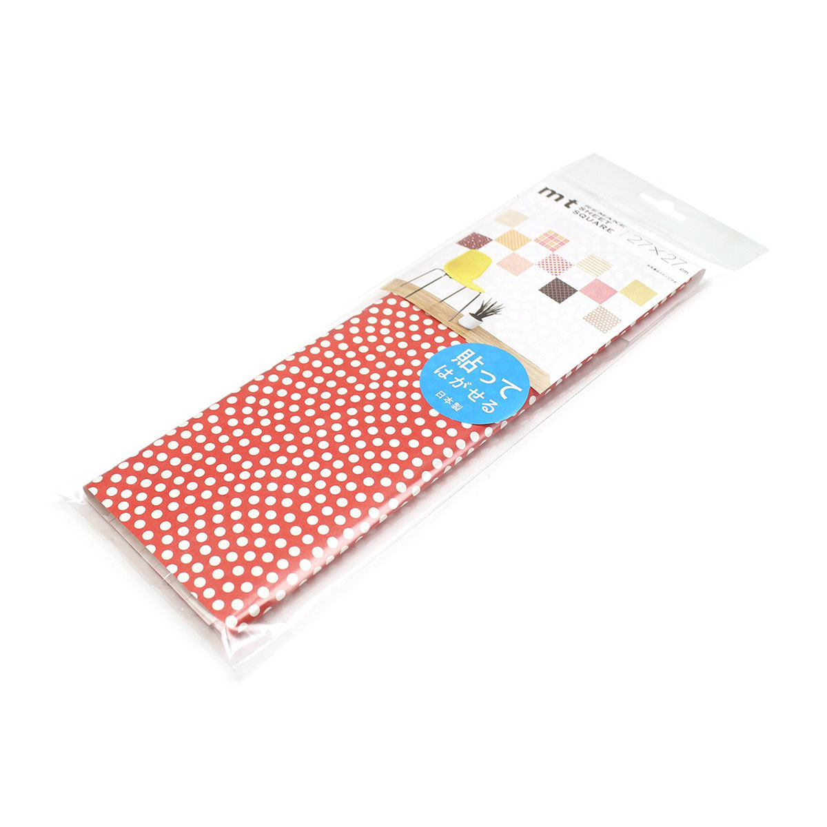 カモ井／マスキングテープ　ｍｔリメイクシートスクエア　鮫小紋・紅緋　ＭＴＣＡＲＳ０２６