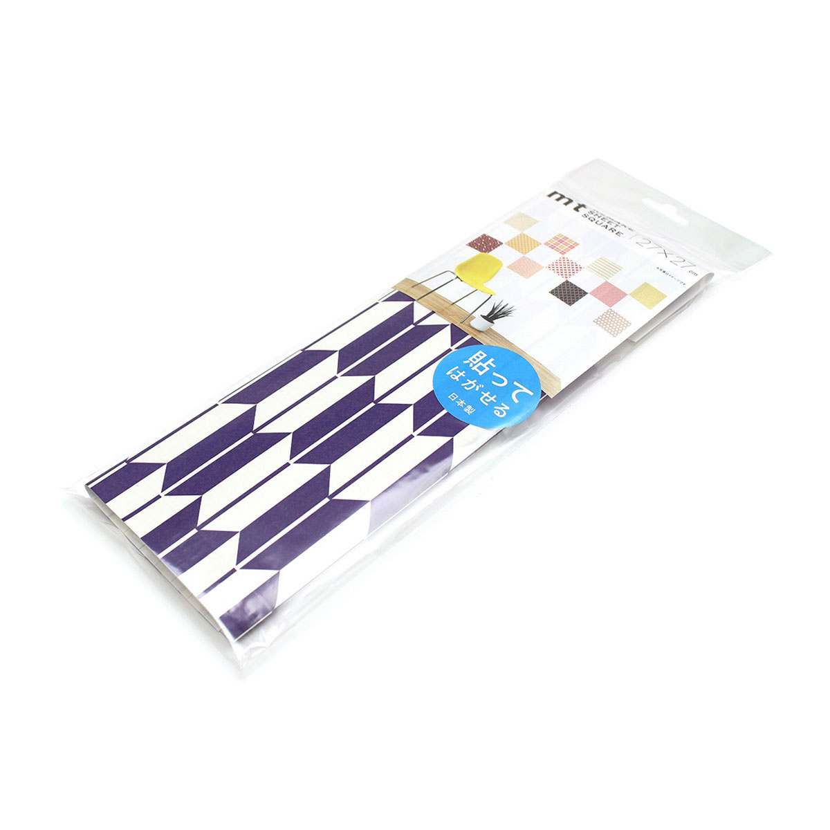 カモ井／マスキングテープ　ｍｔリメイクシートスクエア　矢絣・本紫　ＭＴＣＡＲＳ０２７