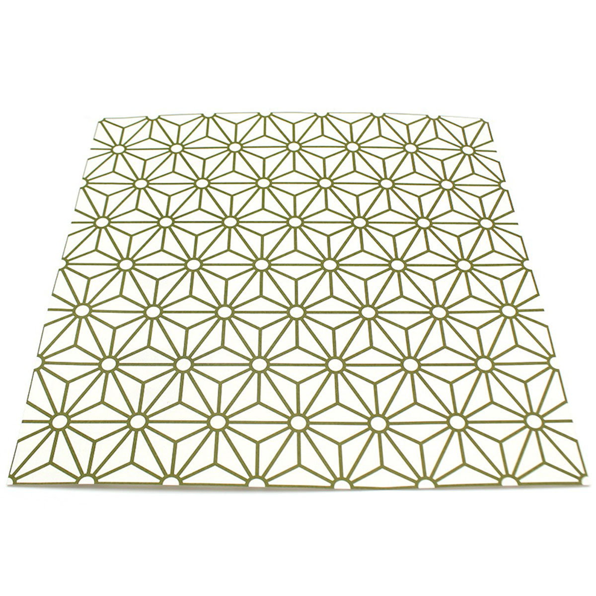 カモ井／マスキングテープ　ｍｔリメイクシートスクエア　麻の葉・苔色　ＭＴＣＡＲＳ０２８