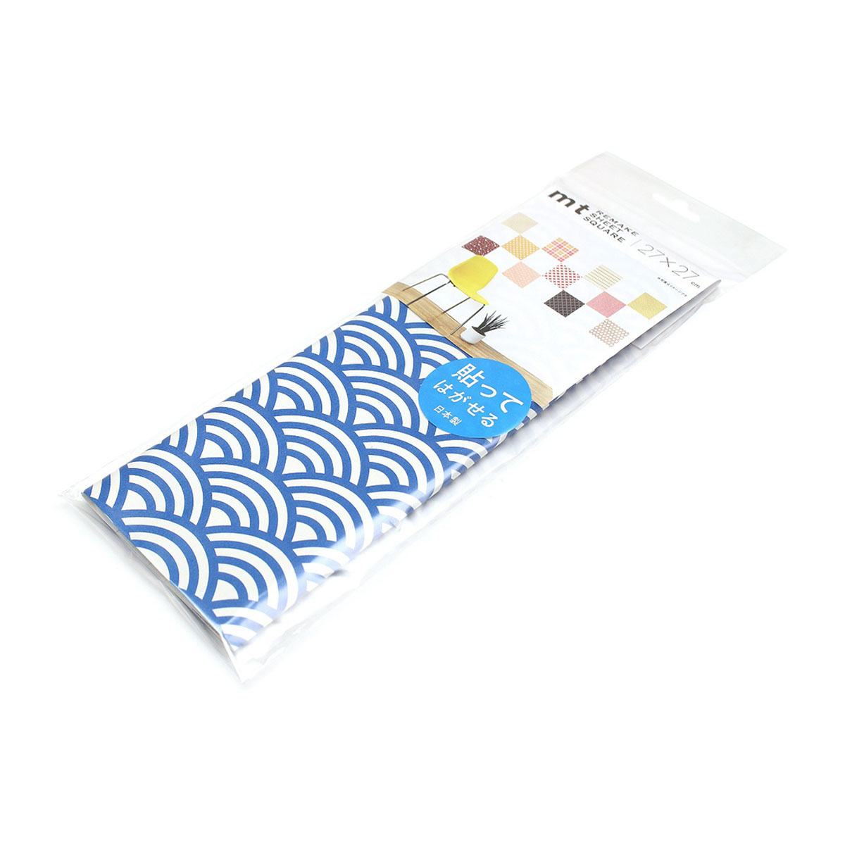 カモ井／マスキングテープ　ｍｔリメイクシートスクエア　青海波・紺碧　ＭＴＣＡＲＳ０２９