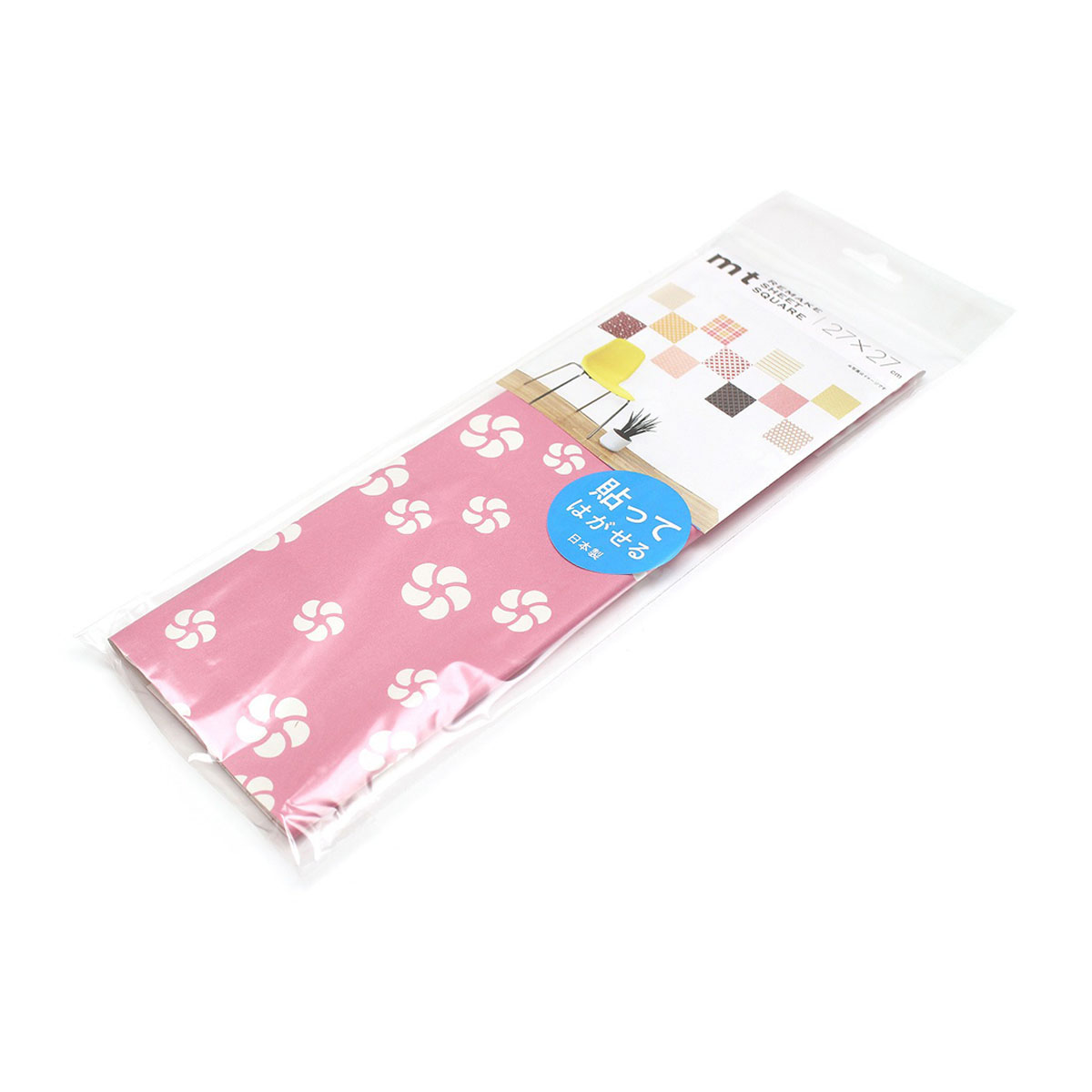 カモ井／マスキングテープ　ｍｔリメイクシートスクエア　ねじり梅・紅梅色　ＭＴＣＡＲＳ０３３