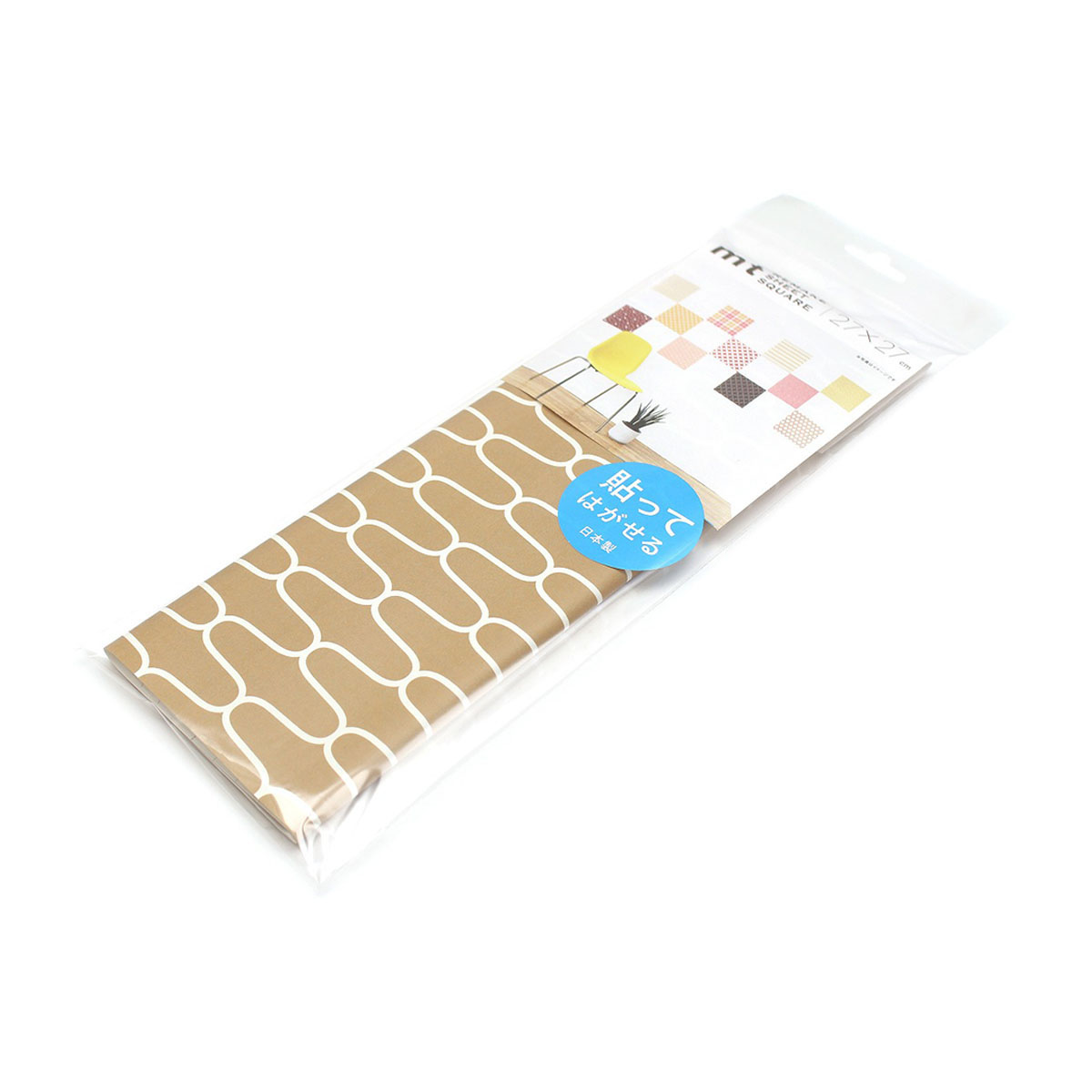 カモ井／マスキングテープ　ｍｔリメイクシートスクエア　網代・榛色　ＭＴＣＡＲＳ０３４