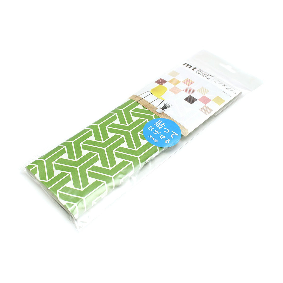 カモ井／マスキングテープ　ｍｔリメイクシートスクエア　組亀甲・薄萌黄　ＭＴＣＡＲＳ０３５