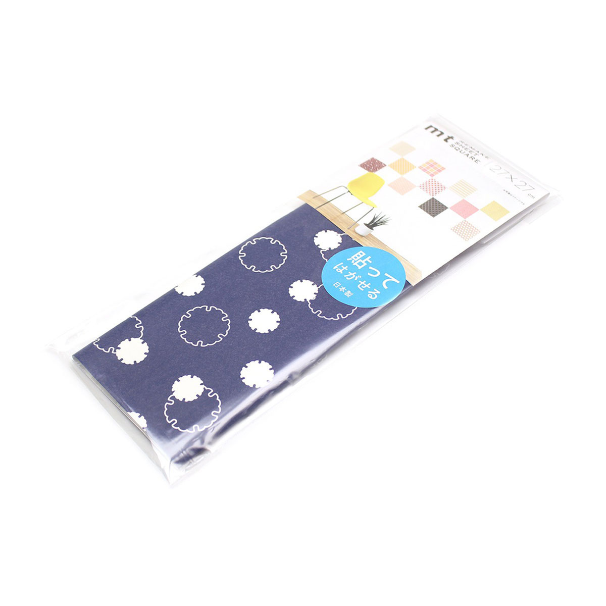 カモ井／マスキングテープ　ｍｔリメイクシートスクエア　雪輪・紺藍　ＭＴＣＡＲＳ０３７