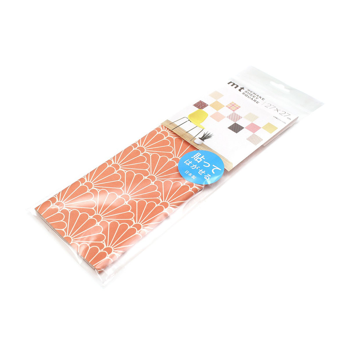 カモ井／マスキングテープ　ｍｔリメイクシートスクエア　菊青海波・東雲色　ＭＴＣＡＲＳ０３８