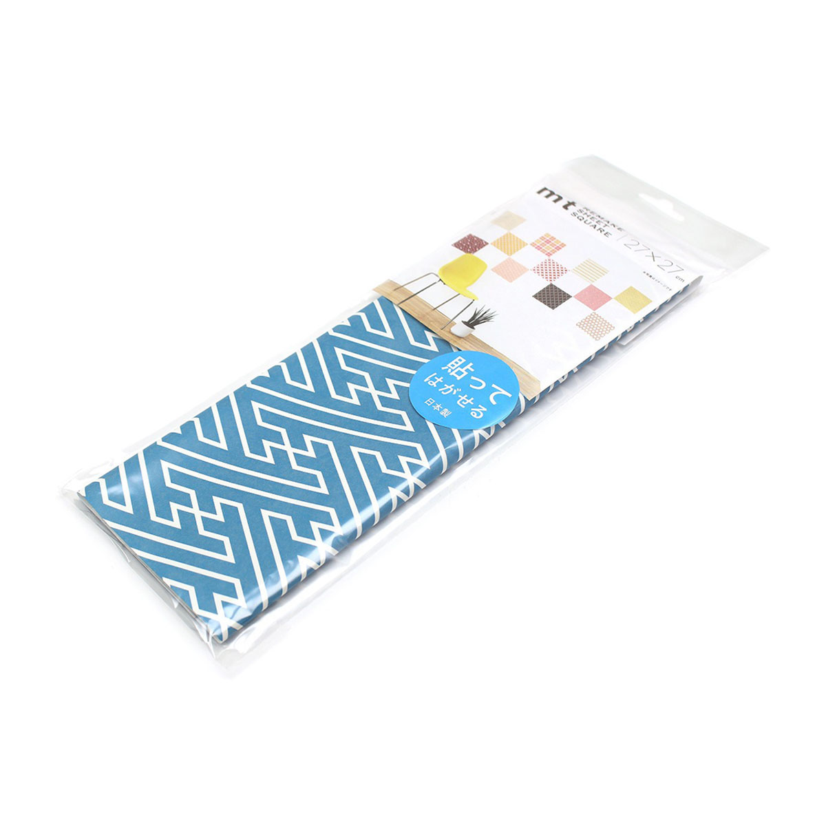 カモ井／マスキングテープ　ｍｔリメイクシートスクエア　紗綾形・納戸色　ＭＴＣＡＲＳ０３９