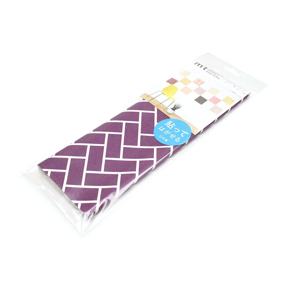 カモ井／マスキングテープ　ｍｔリメイクシートスクエア　檜垣・茄子紺　ＭＴＣＡＲＳ０４０