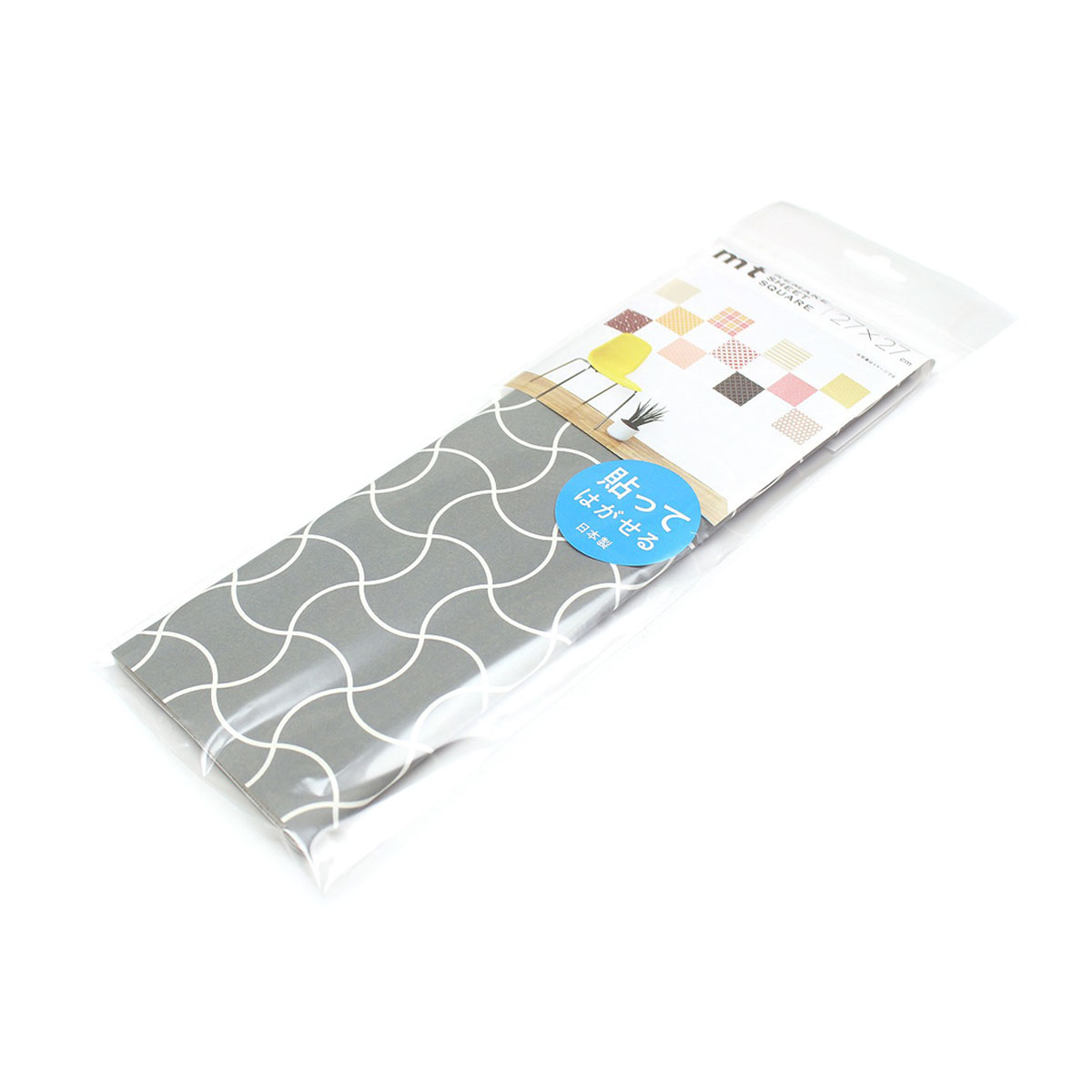 カモ井／マスキングテープ　ｍｔリメイクシートスクエア　分銅繋ぎ・利休鼠　ＭＴＣＡＲＳ０４１