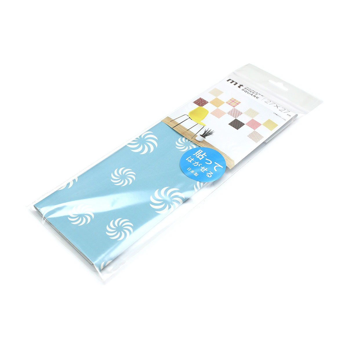 カモ井／マスキングテープ　ｍｔリメイクシートスクエア　毛卍紋・白群　ＭＴＣＡＲＳ０４４