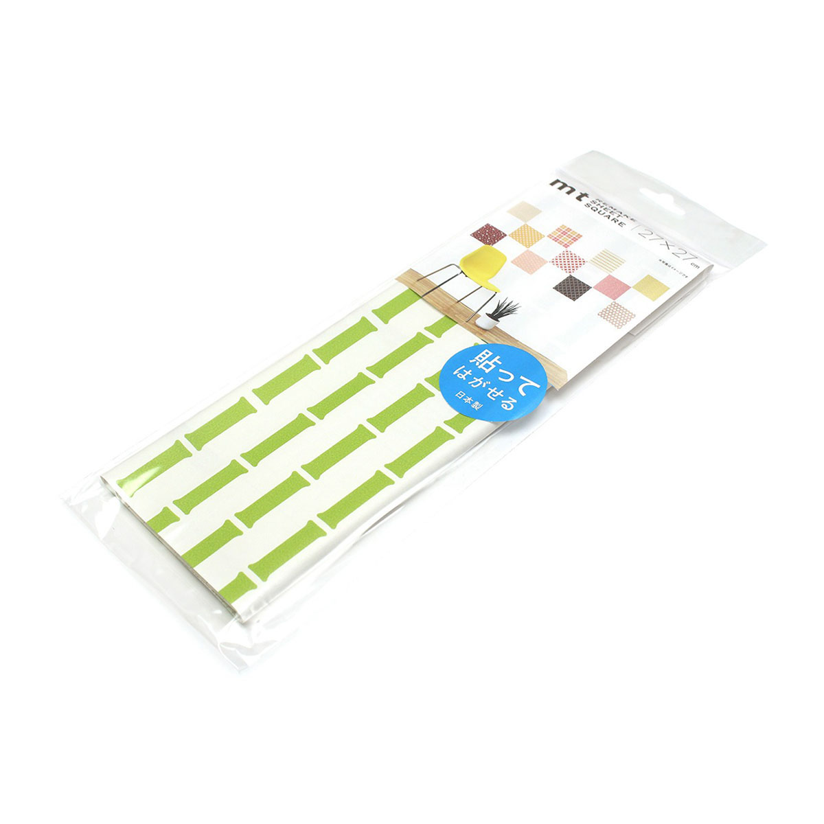 カモ井／マスキングテープ　ｍｔリメイクシートスクエア　竹縞・萌黄　ＭＴＣＡＲＳ０４５