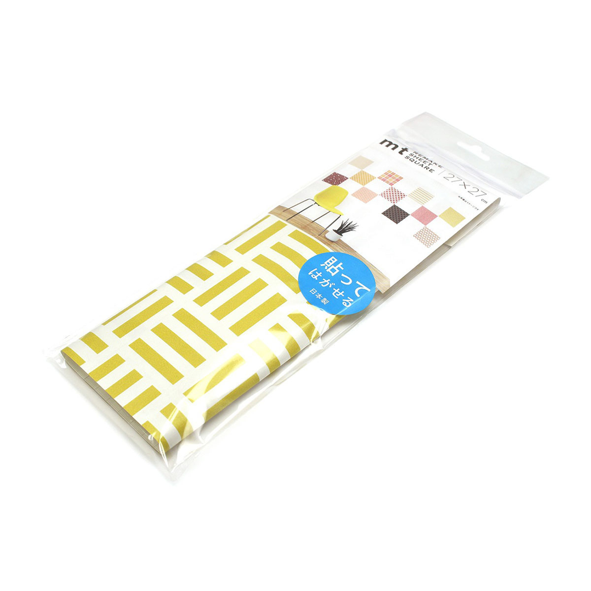カモ井／マスキングテープ　ｍｔリメイクシートスクエア　三崩し・金糸雀色　ＭＴＣＡＲＳ０４６