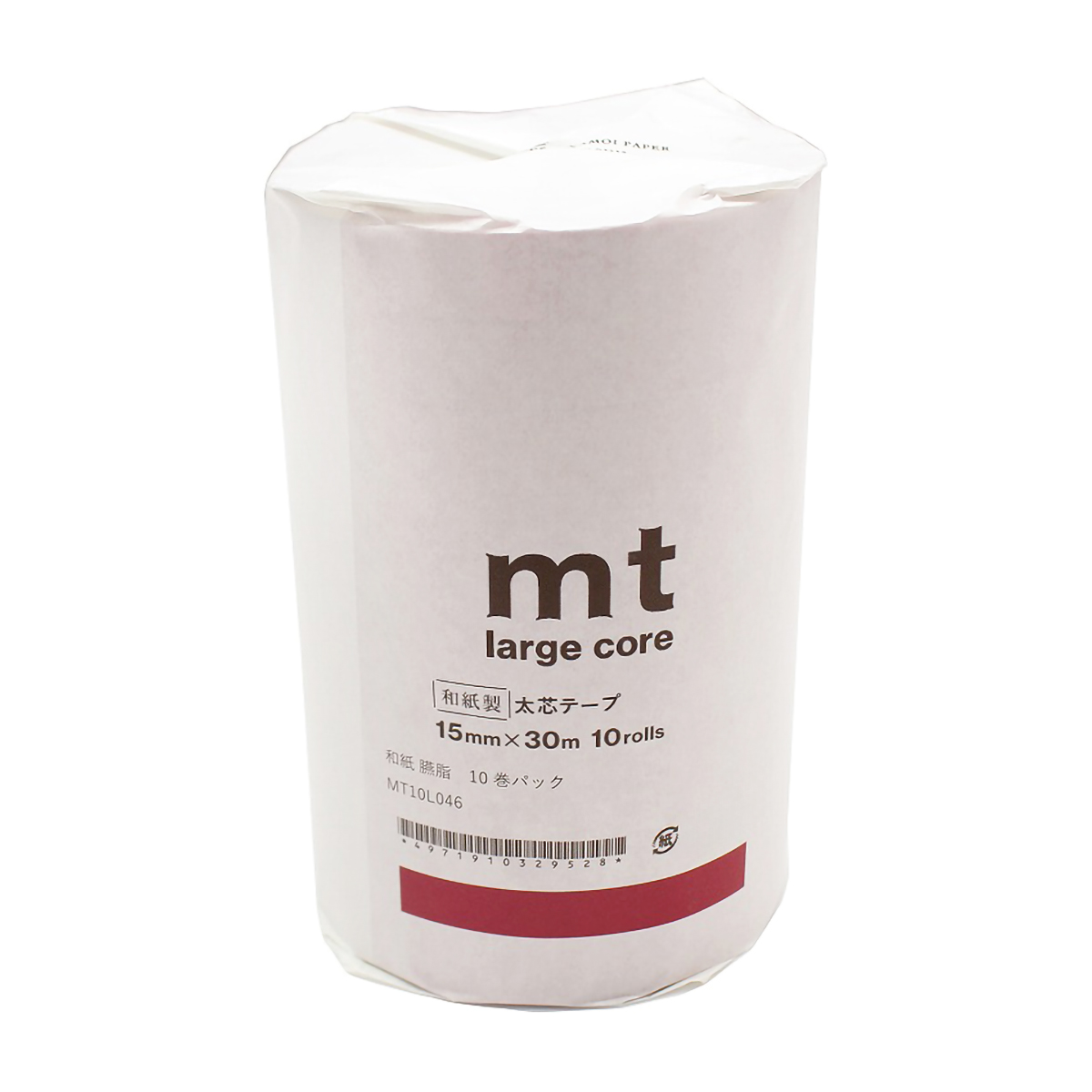 カモ井／マスキングテープ　ｍｔ　ｌａｒｇｅ　ｃｏｒｅ　和紙　臙脂（えんじ）　１０巻パック　ＭＴ１０Ｌ０４６