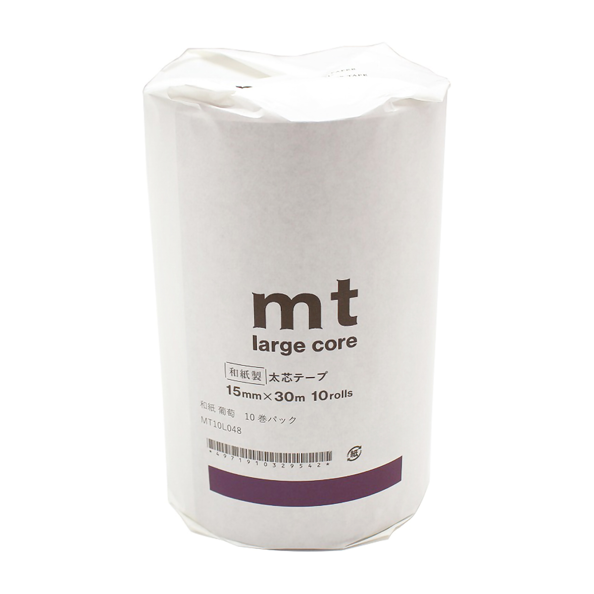 カモ井／マスキングテープ　ｍｔ　ｌａｒｇｅ　ｃｏｒｅ　和紙　葡萄　１０巻パック　ＭＴ１０Ｌ０４８