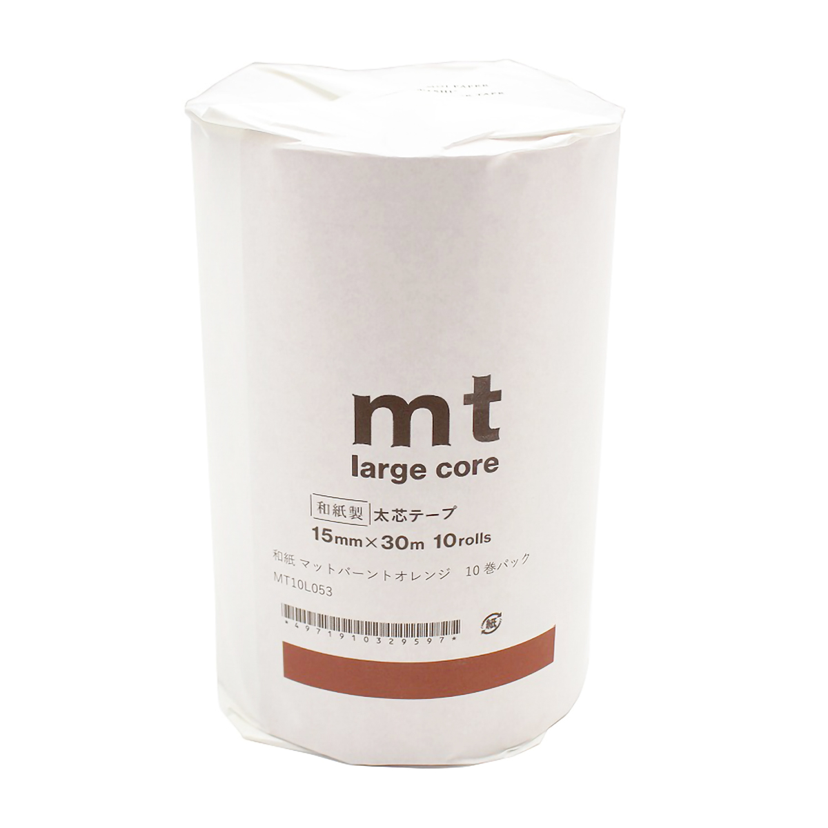 カモ井／マスキングテープ　ｍｔ　ｌａｒｇｅ　ｃｏｒｅ　和紙　マットバーントオレンジ　１０巻パック　ＭＴ１０Ｌ０５３