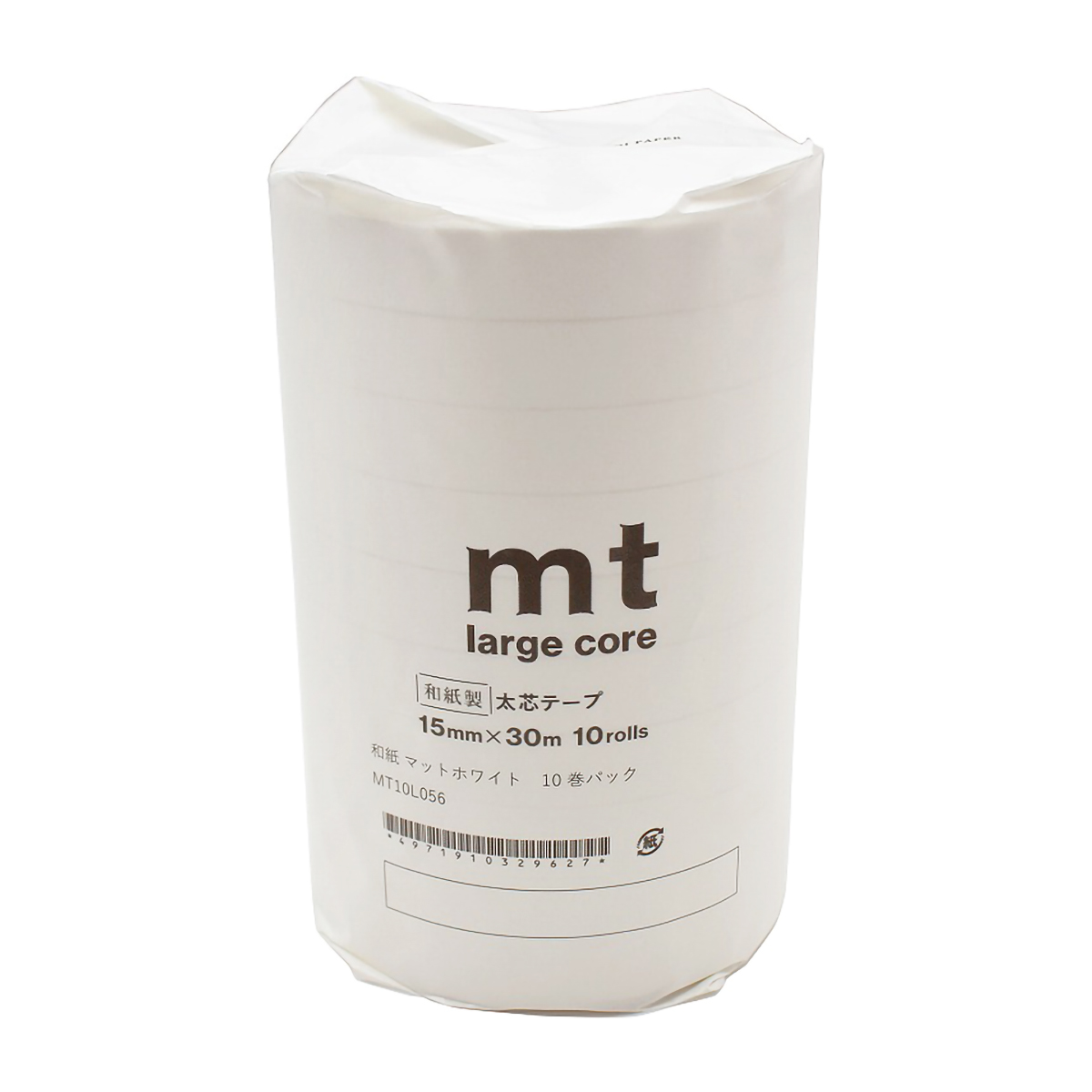 カモ井／マスキングテープ　ｍｔ　ｌａｒｇｅ　ｃｏｒｅ　和紙　マットホワイト　１０巻パック　ＭＴ１０Ｌ０５６