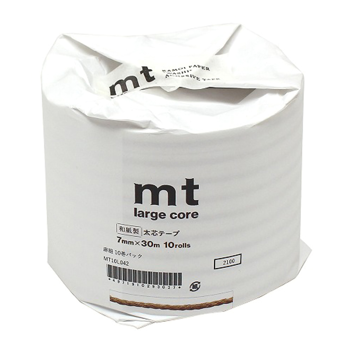 カモ井／マスキングテープ　ｍｔ　Ｌａｒｇｅ　Ｃｏｒｅ　麻紐　１０巻パック　ＭＴ１０Ｌ０４２