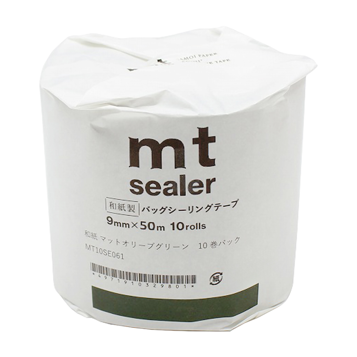 カモ井／マスキングテープ　ｍｔ　ｓｅａｌｅｒ　和紙　マットオリーブグリーン　１０巻パック　ＭＴ１０ＳＥ０６１