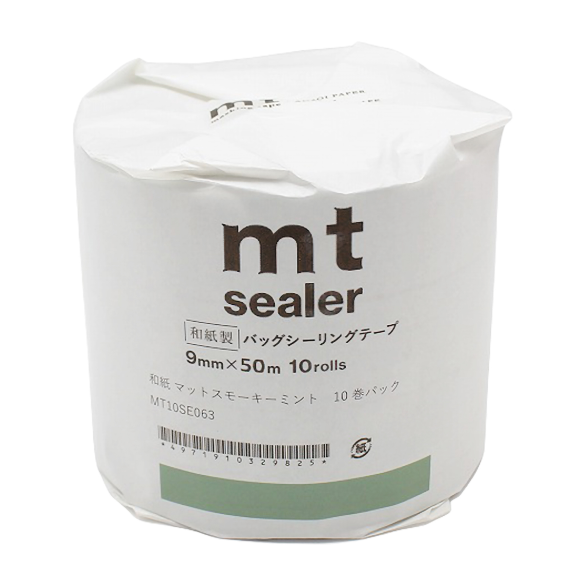 カモ井／マスキングテープ　ｍｔ　ｓｅａｌｅｒ　和紙　マットスモーキーミント　　１０巻パック　ＭＴ１０ＳＥ０６３