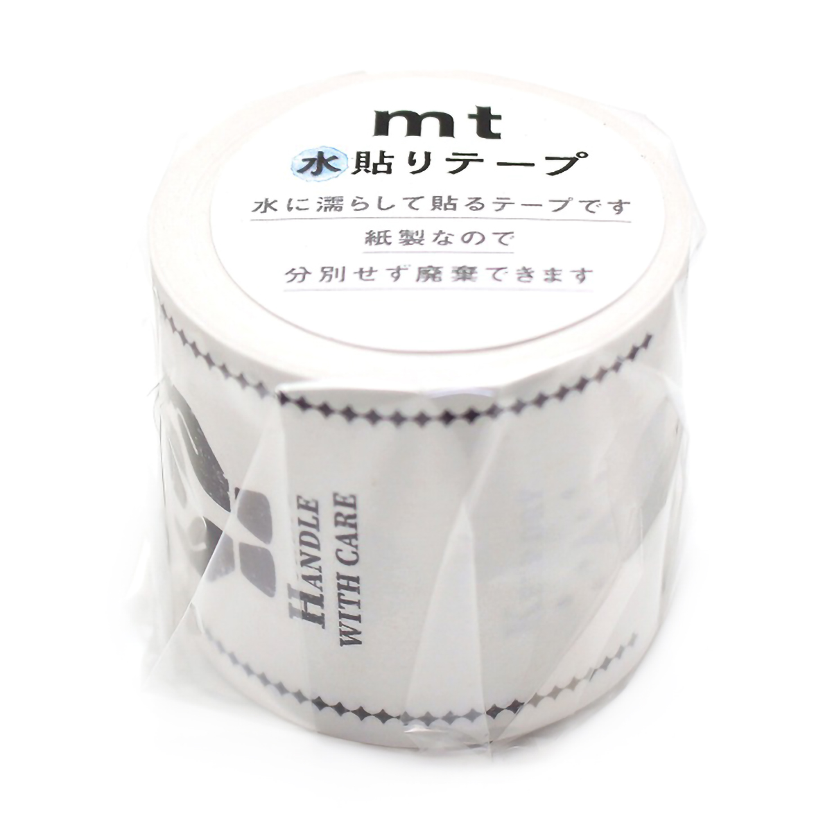 カモ井／マスキングテープ　ｍｔ水貼りテープ　ヴィンテージケアマーク・ホワイト　ＭＴＧＡＭＴ０６