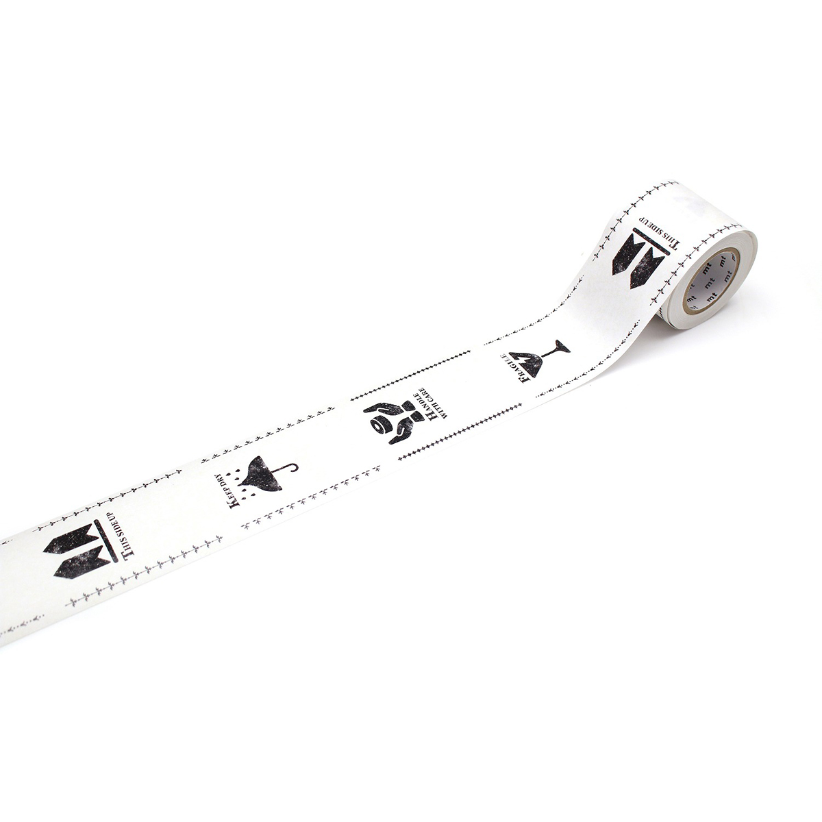 カモ井／マスキングテープ　ｍｔ水貼りテープ　ヴィンテージケアマーク・ホワイト　ＭＴＧＡＭＴ０６