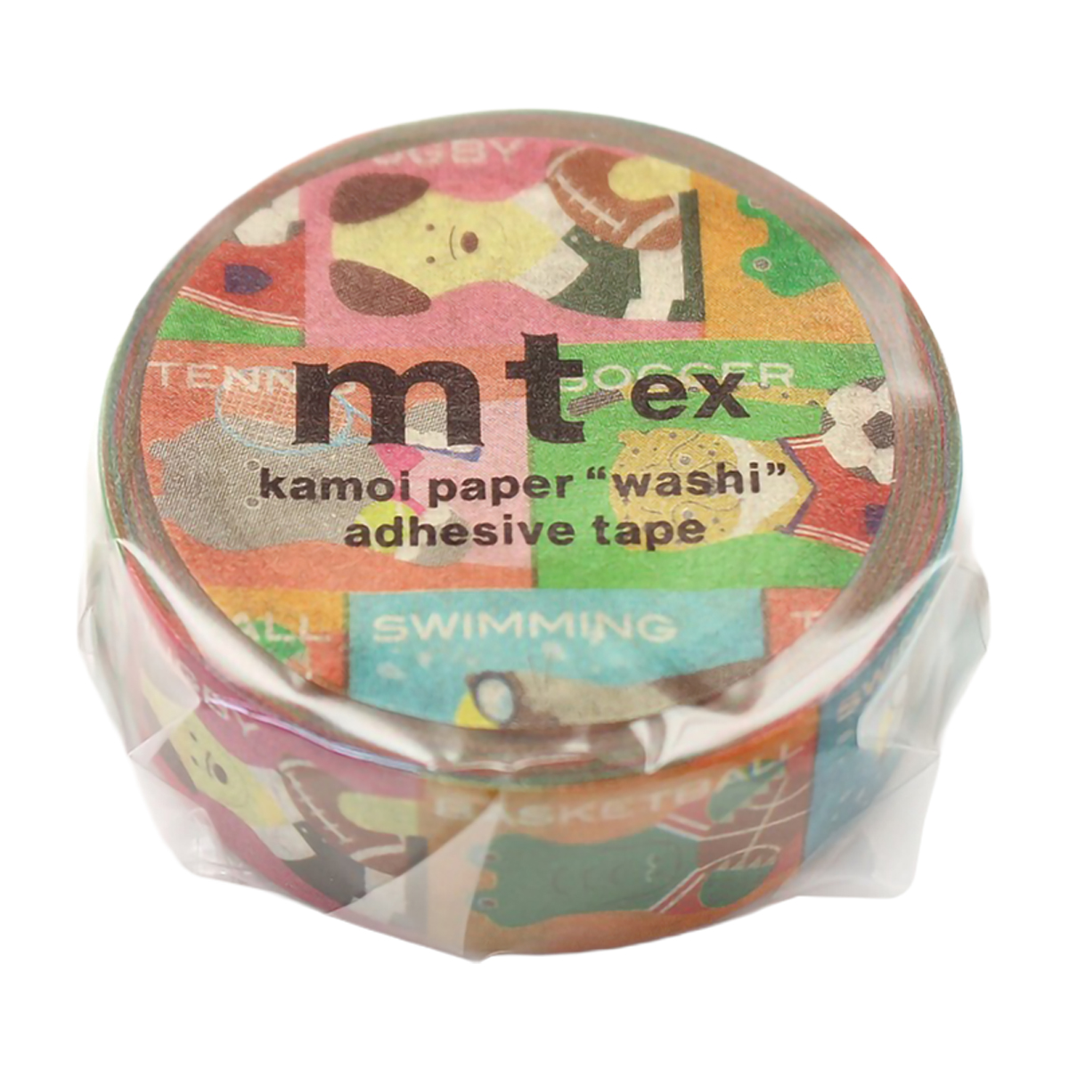 カモ井／マスキングテープ　動物×スポーツ　ＭＴＥＸ１Ｐ２５０