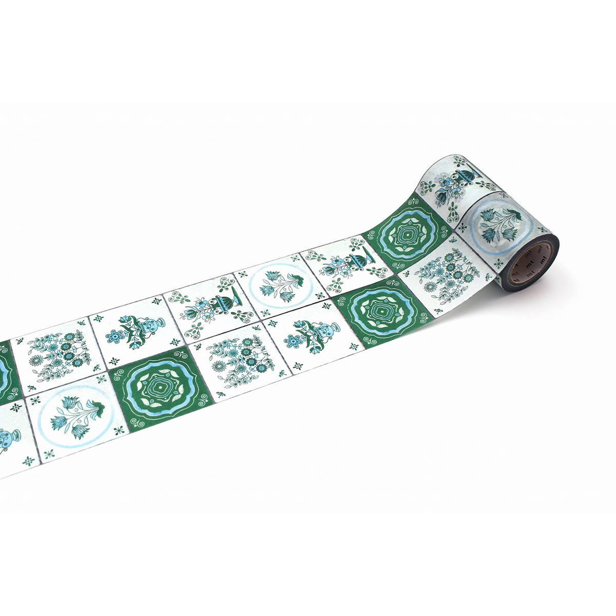 カモ井／マスキングテープ　ｍｔ　ｃａｓａ　厚口　タイル・フラワー　ＭＴＣＡＳ０１９