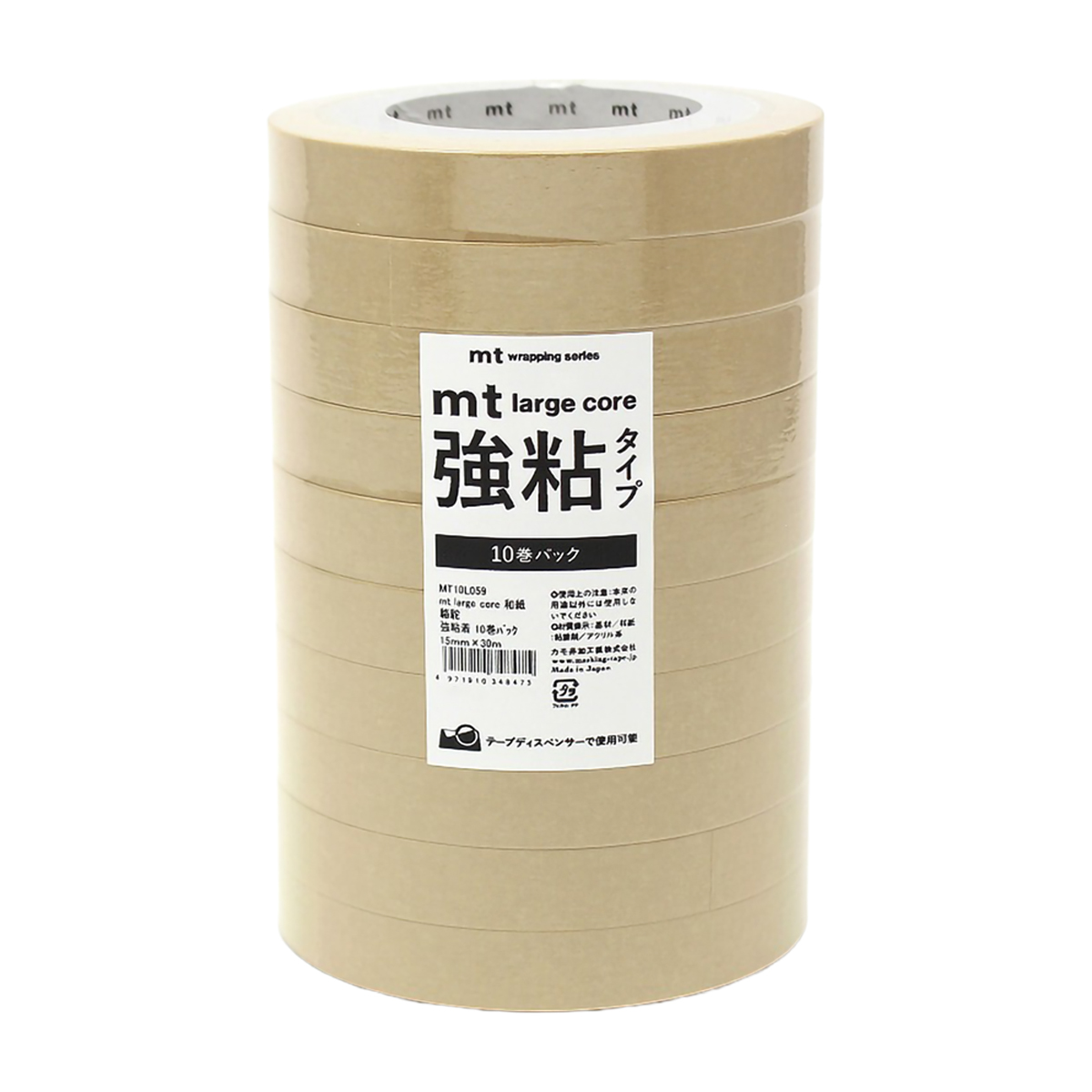 カモ井／マスキングテープ　ｍｔ　ｌａｒｇｅ　ｃｏｒｅ　和紙　駱駝　強粘着　１０巻パック　ＭＴ１０Ｌ０５９