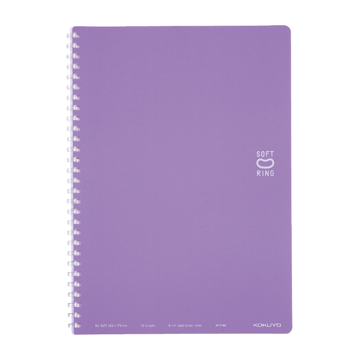 コクヨ　ソフトリングノート　Ｂ５　４０枚　ドット罫　バイオレット