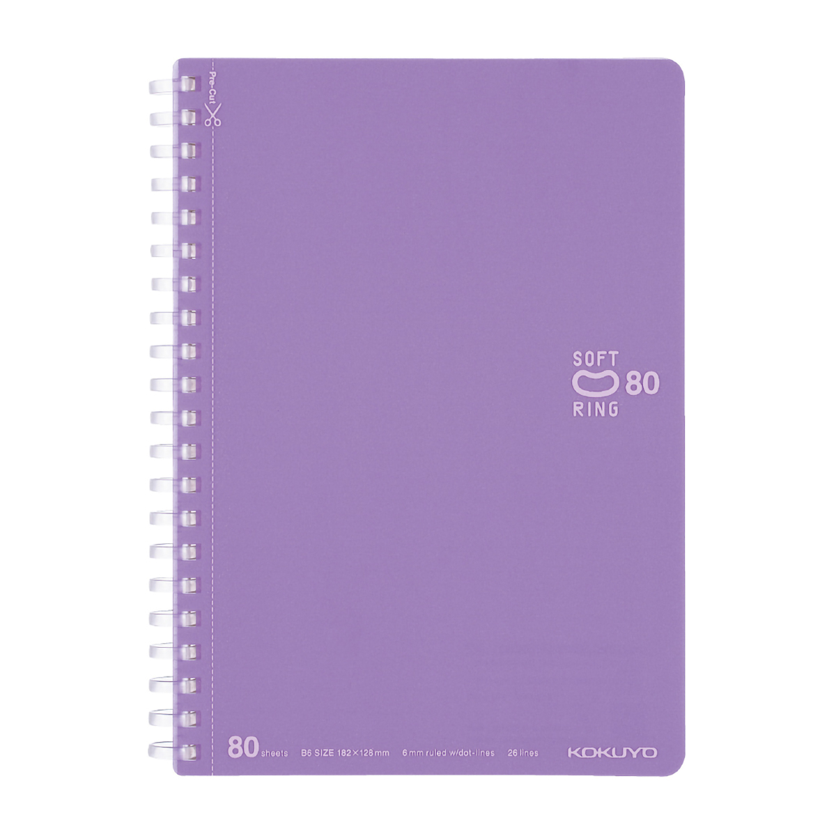 コクヨ　ソフトリングノート　Ｂ６　８０枚　ドットＢ罫　バイオレット