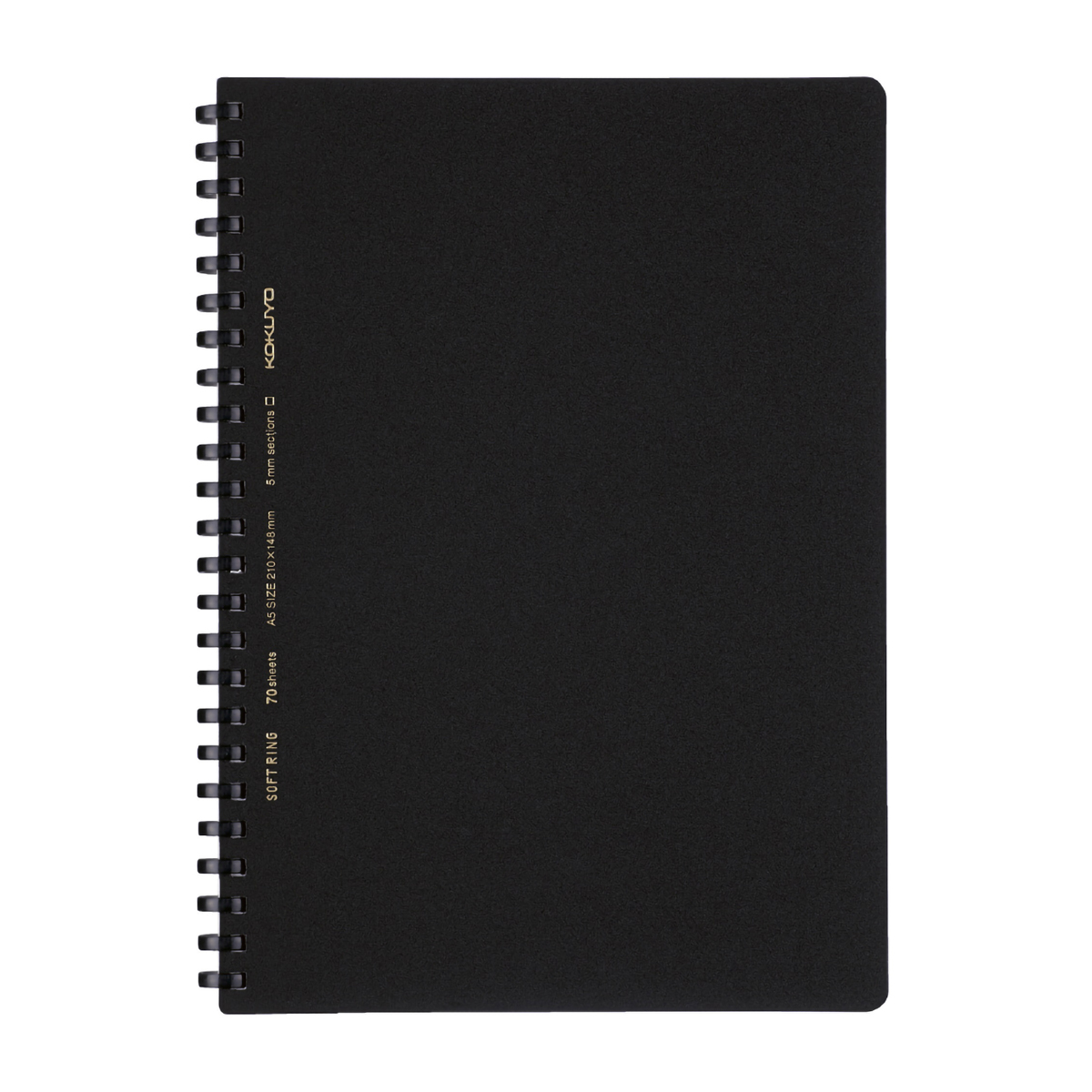 コクヨ　ソフトリングノート　Ａ５　７０枚　方眼罫　黒
