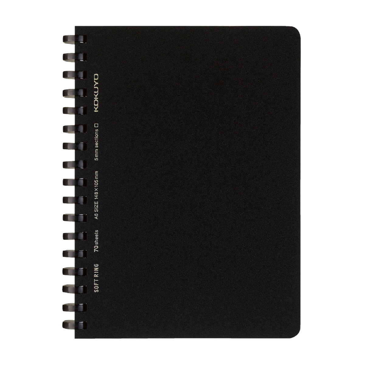 コクヨ　ソフトリングノート　Ａ６　７０枚　方眼罫　黒