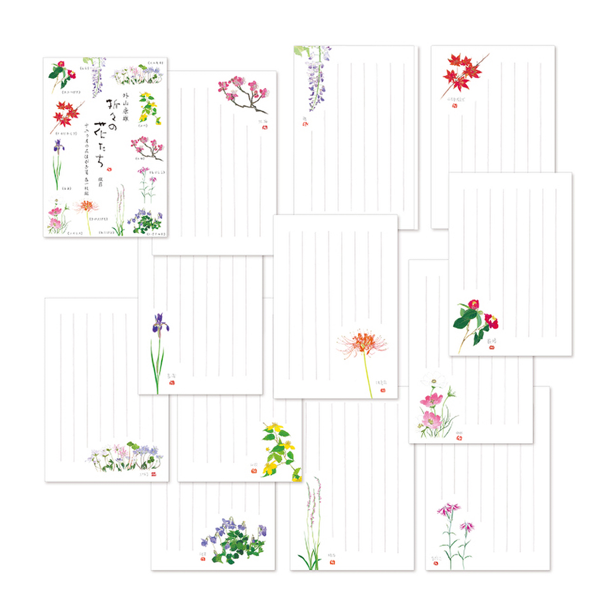 表現社　十二ヶ月の花はがき箋　縦