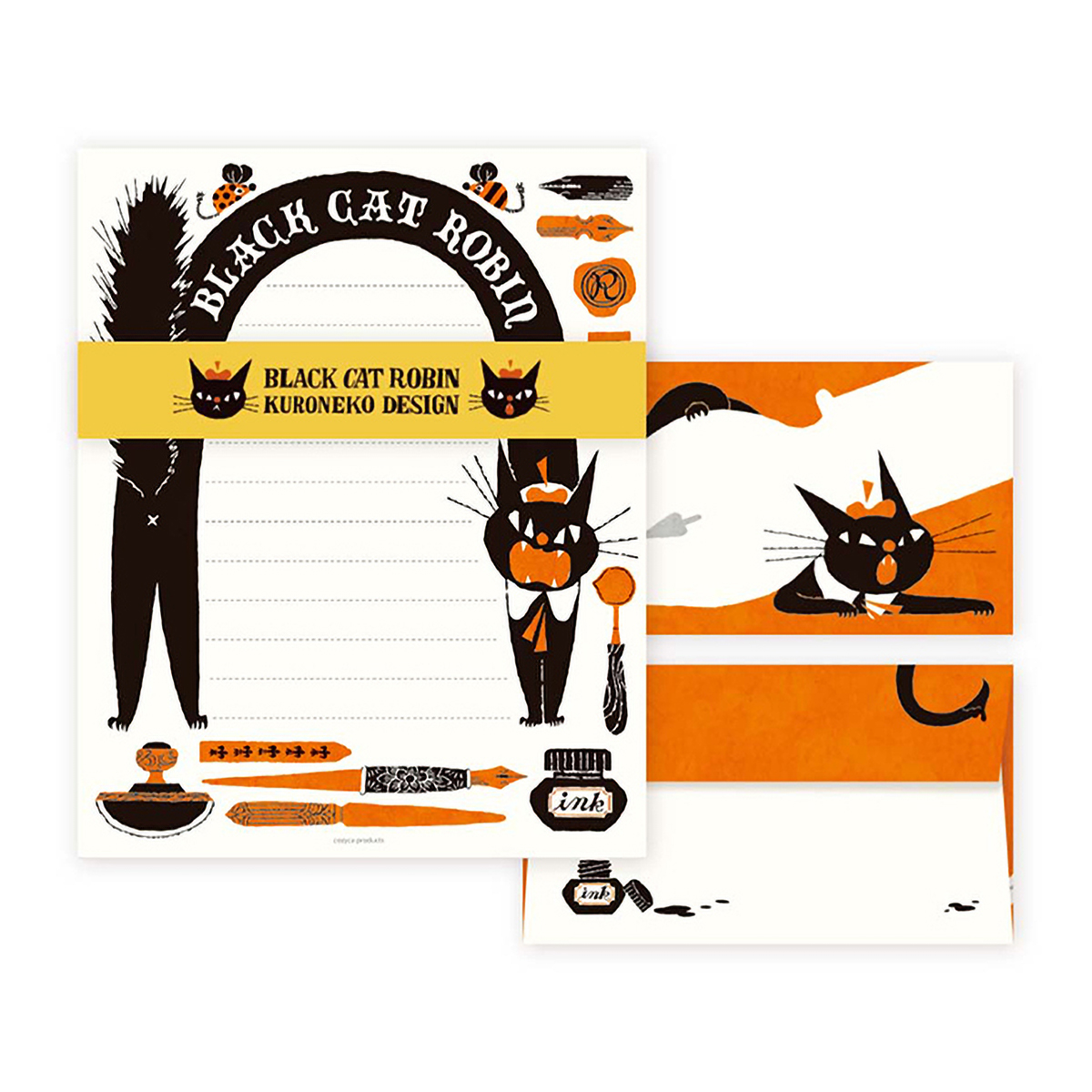 表現社　レターセット　黒猫　ＲＯＢＩＮ　２０４０７
