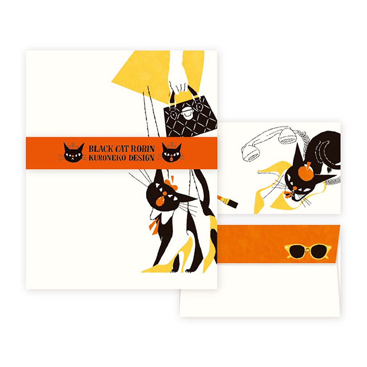 表現社　レターセット　黒猫　ＲＯＢＩＮ　２０４０８