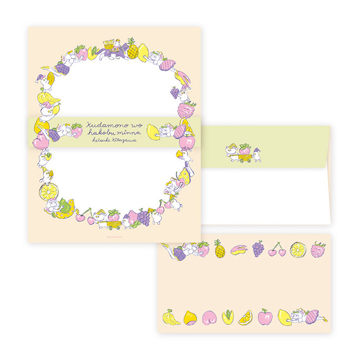 表現社　レターセット　くだものをはこぶみんな